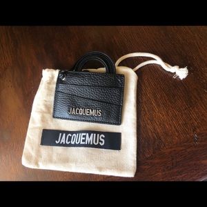 Jacquemus Black Leather Strap Cardholder